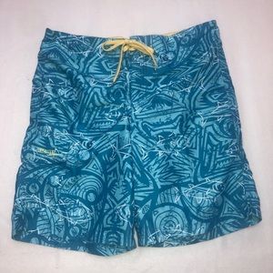 Black Tip Board Shorts Size Med Swim Trunks